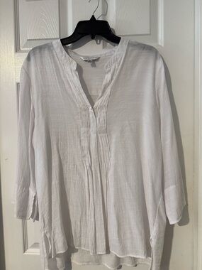 Counterparts White Pintuck Gauze Tunic